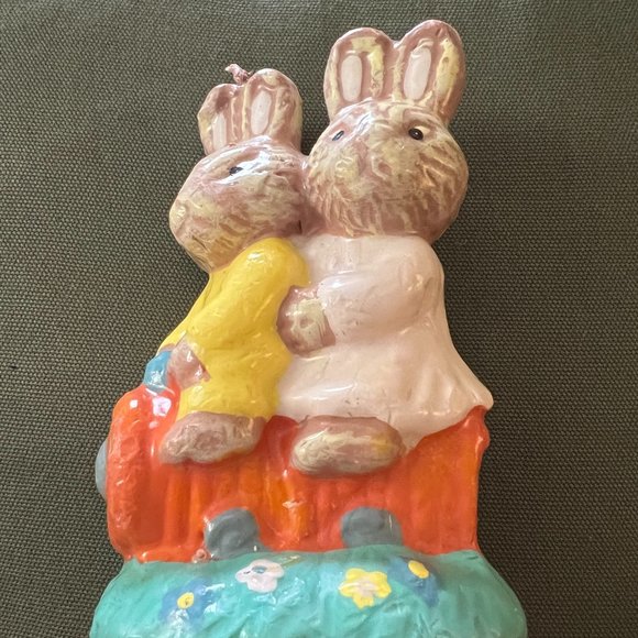 Vtg Easter Rabbit WAX CANDLES Set of 3 Unburned Decorative Novelty Bunny Candles - Picture 12 of 15